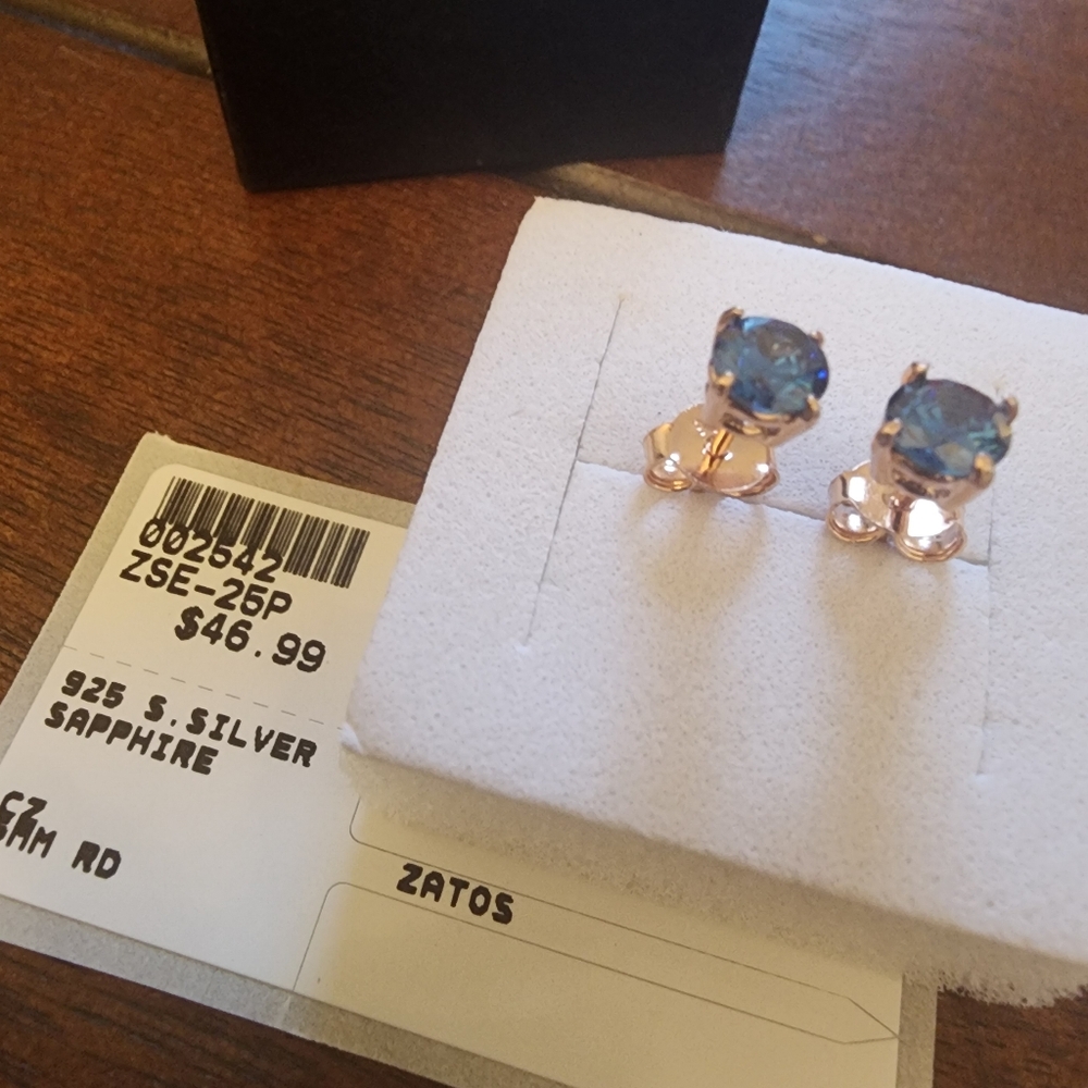 Sapphire Silver Earrings
